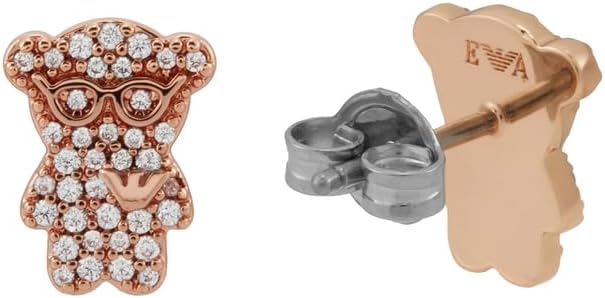 Thumbnail 2 de EMPORIO ARMANI boucles d’oreilles en laiton or rose à fermoir poteau
