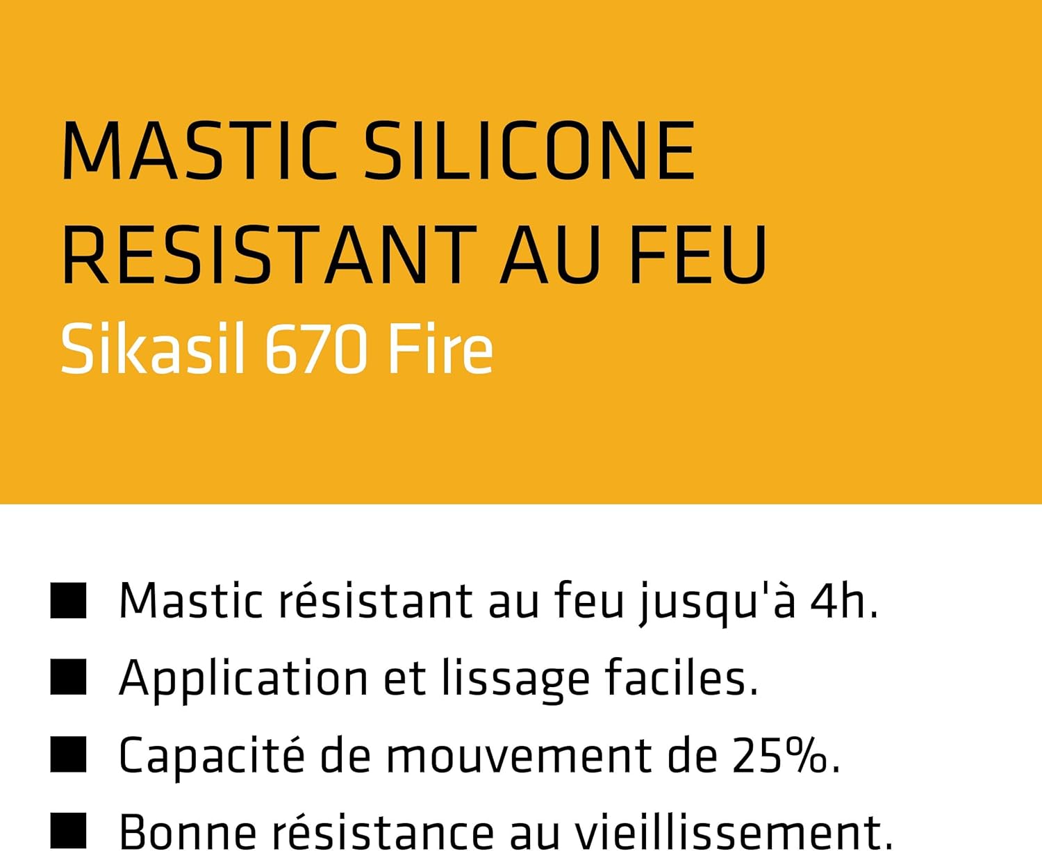 Thumbnail 2 de Sika Sikasil 670 Fire Gris – Mastic silicone résistant au feu jusqu’à 4 h, 300 ml