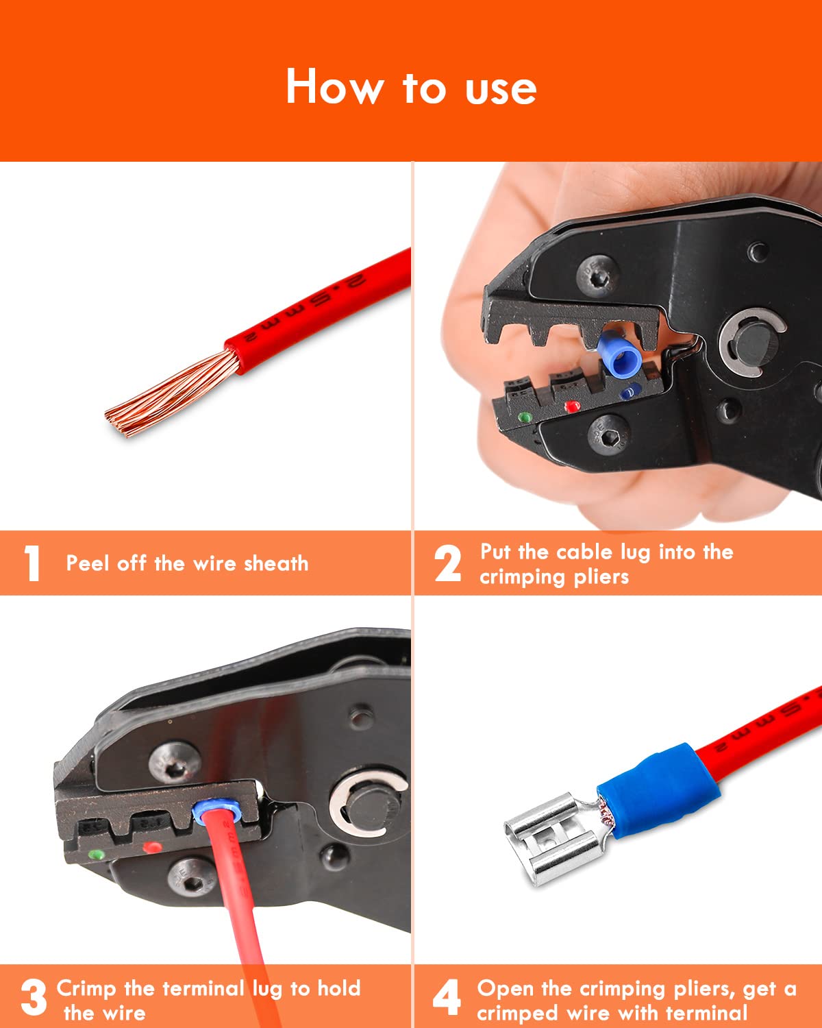 Detalle de Gorffy crimp connectors kit 300 pcs 6.0mm²