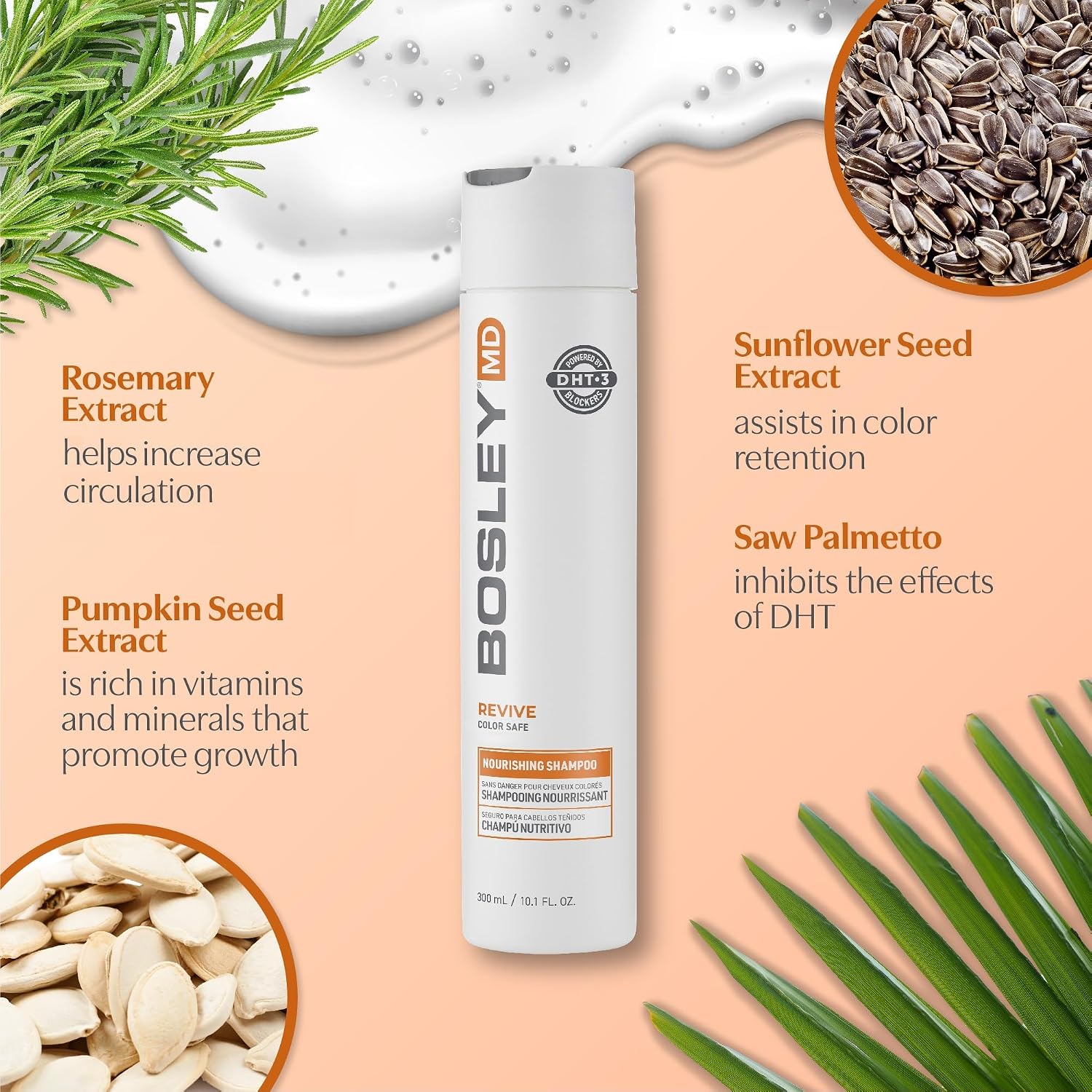 Detalle de BosleyMD BP-BRSH014 BosRevive Nourishing Shampoo, Color-Safe, Sulfate-Free