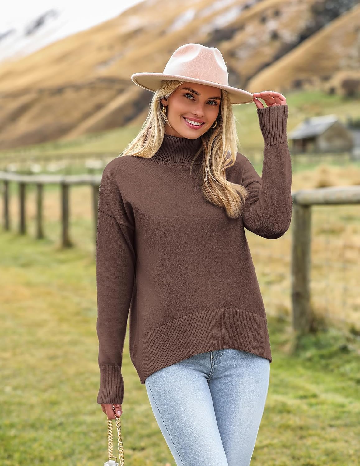 Detalle de Zeagoo Jersey de Cuello Alto para Mujer