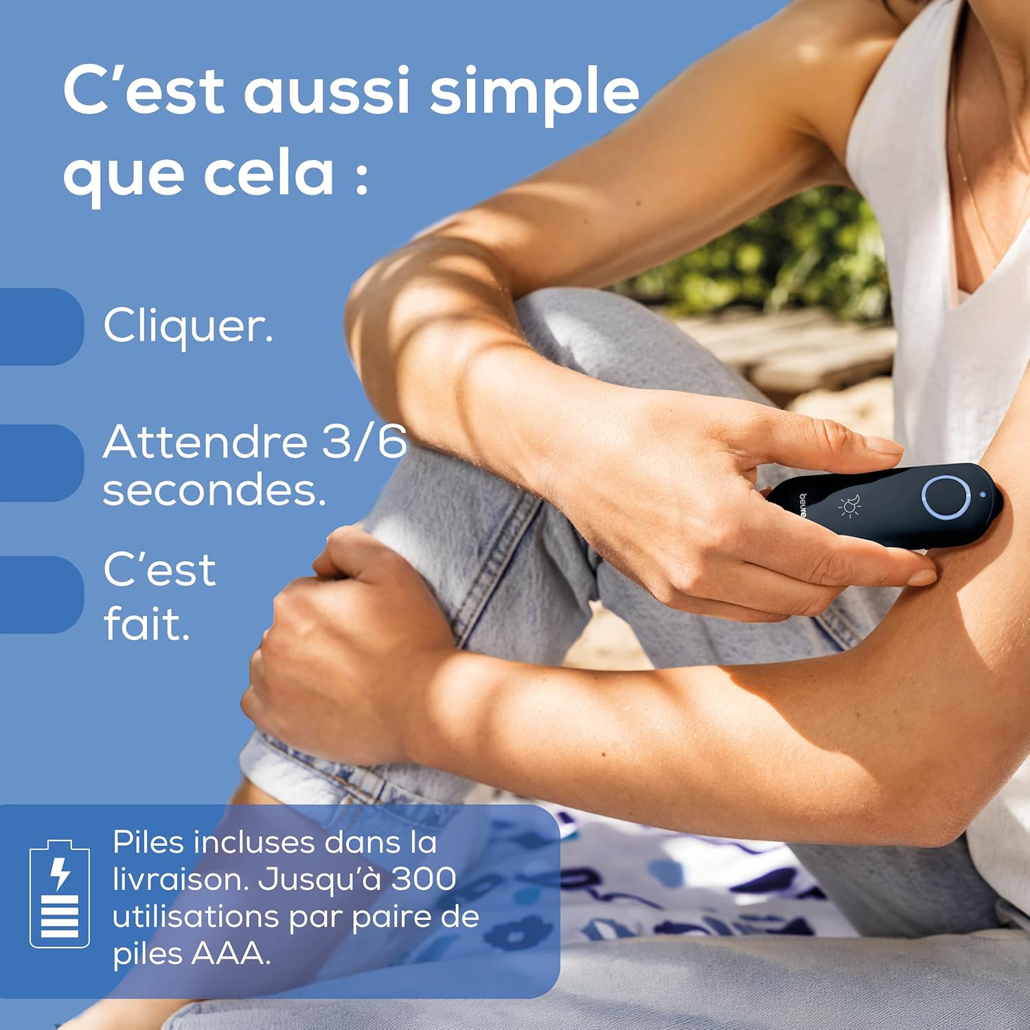 Detalle 2 de Beurer BiteX Day&Night BR90 — Dispositif chauffant sans produit pour picures et démangeaisons