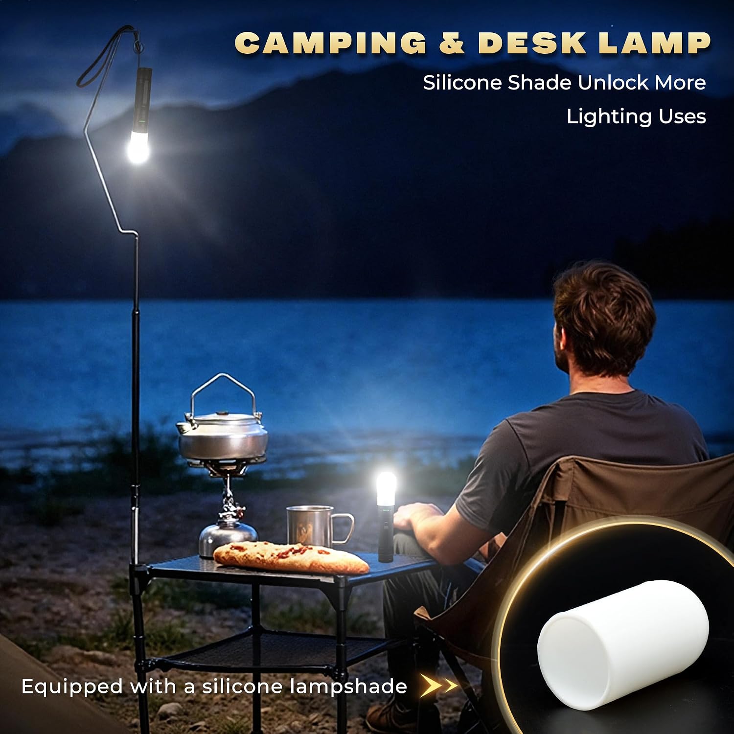 Detalle 2 de DARKBEAM Torcia LED Professionale Ricaricabile USB — Mini torcia potente, impermeabile IPX65, 150 m di fascio