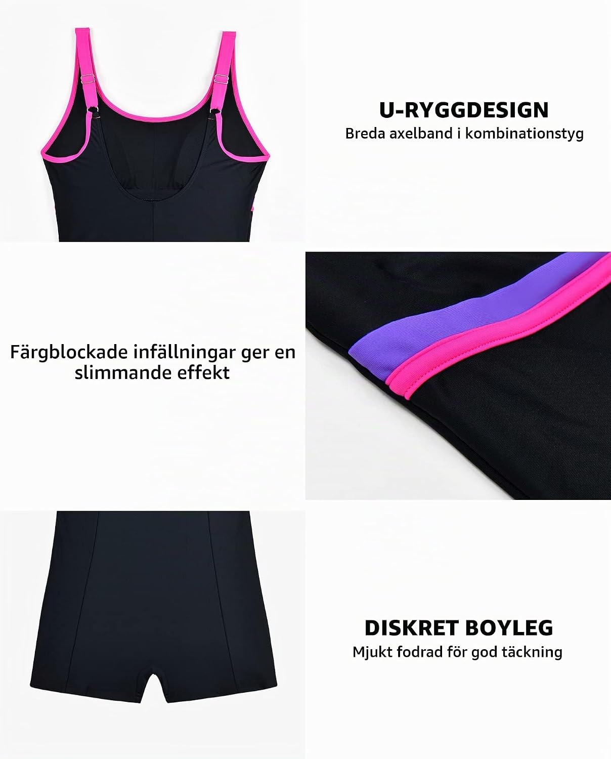 Thumbnail 5 de Veranohub sportbaddräkt för dam med brottarrygg och formande design