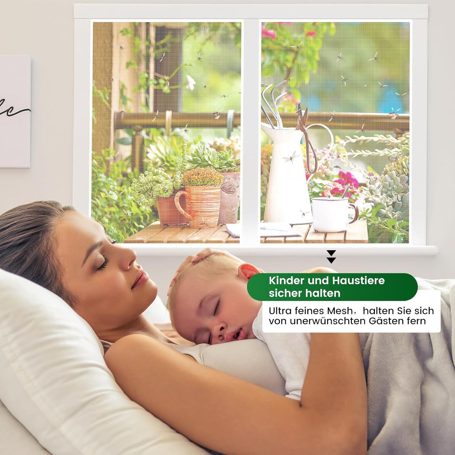 Thumbnail 3 de Zanzariera Finestra 2 Set 150 x 180 cm Bianco – Installazione rapida, senza forature
