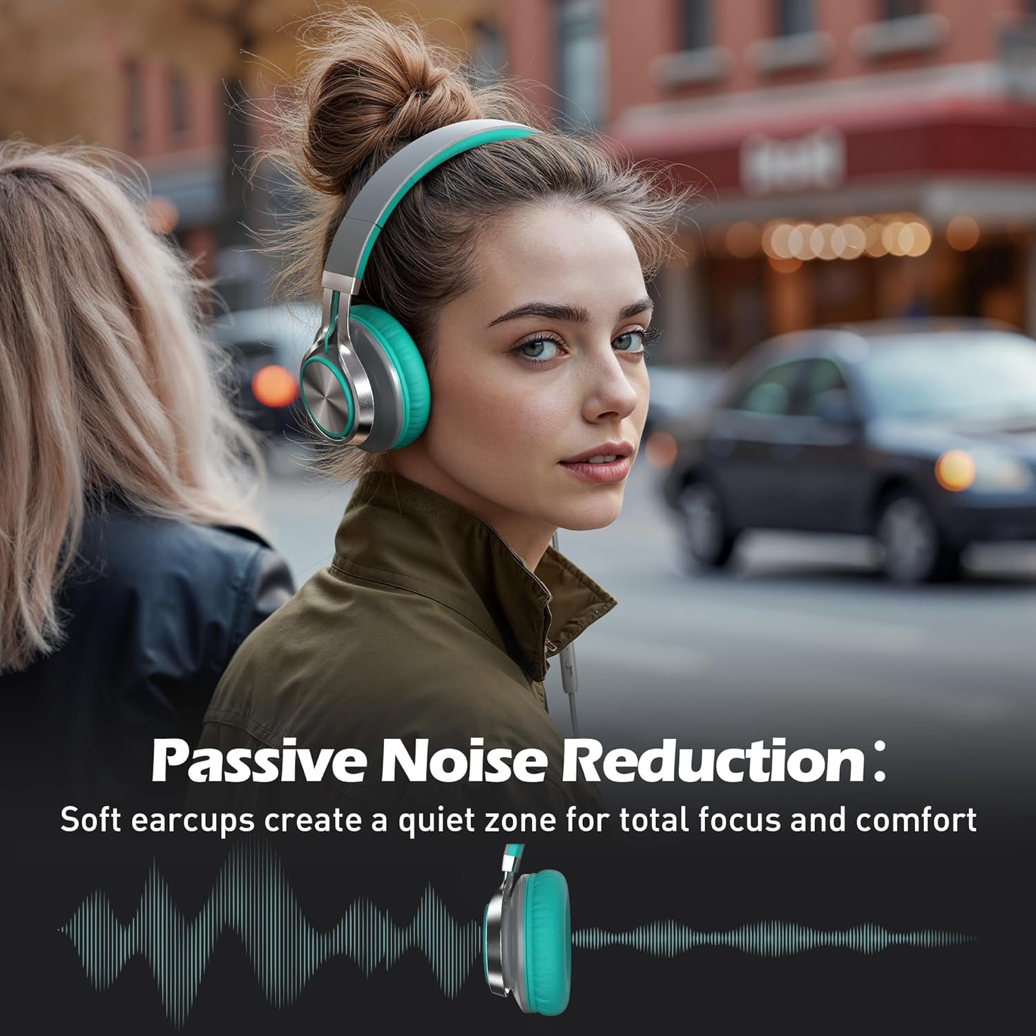 Detalle 2 de Ailihen C8 Headphones with Mic and Volume Control for Smartphones