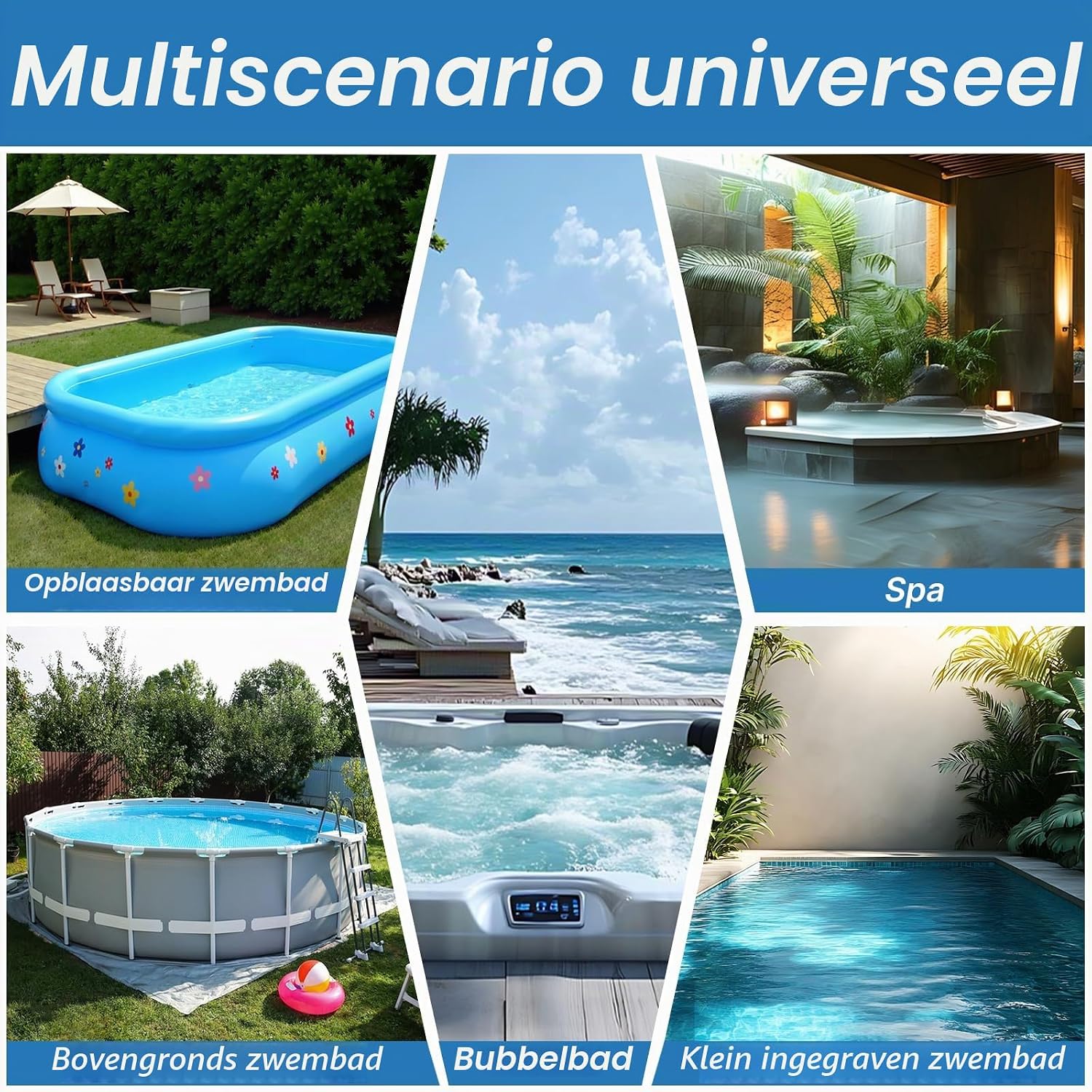 Detalle de PoolyPoly 1814 accu zwembadstofzuiger, 3-in-1 met telescoopstang