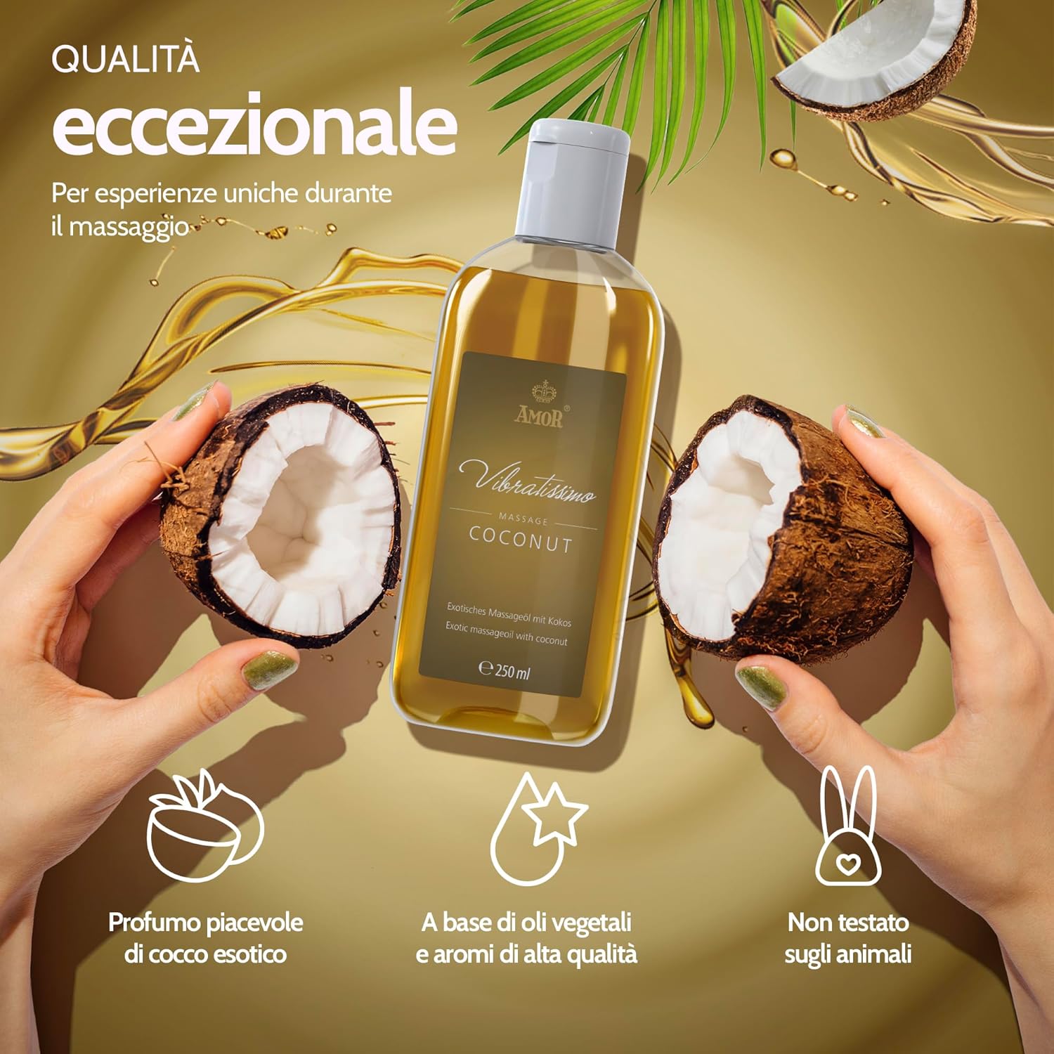 Detalle 2 de Vibratissimo Coconut 250 ml olio da massaggio