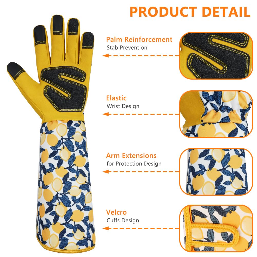 Thumbnail 3 de Ainiv Long Gardening Gloves (Thorn Proof) – Lightweight Protective Gloves, Yellow, Large