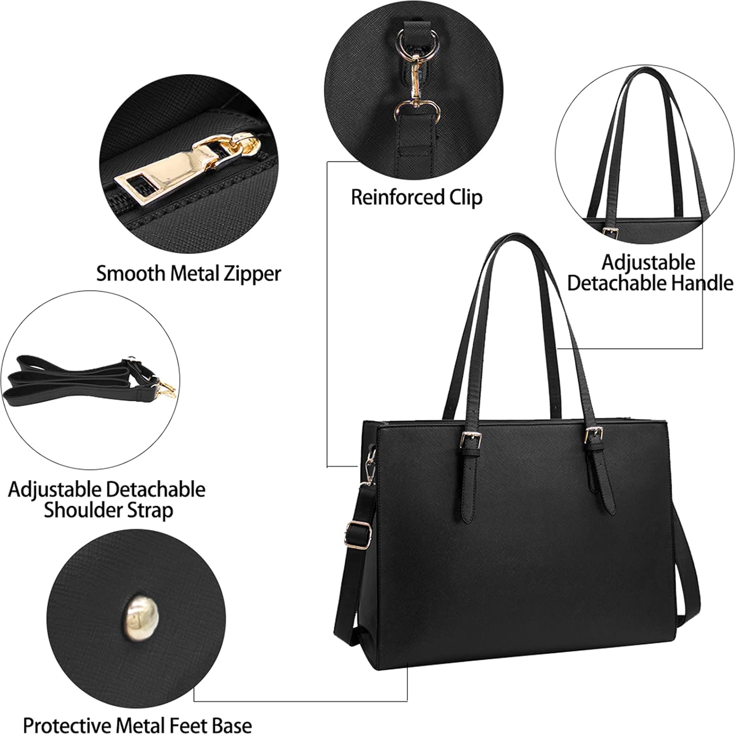 Thumbnail 5 de NUBILY 15.6 inch laptop tote bag for women