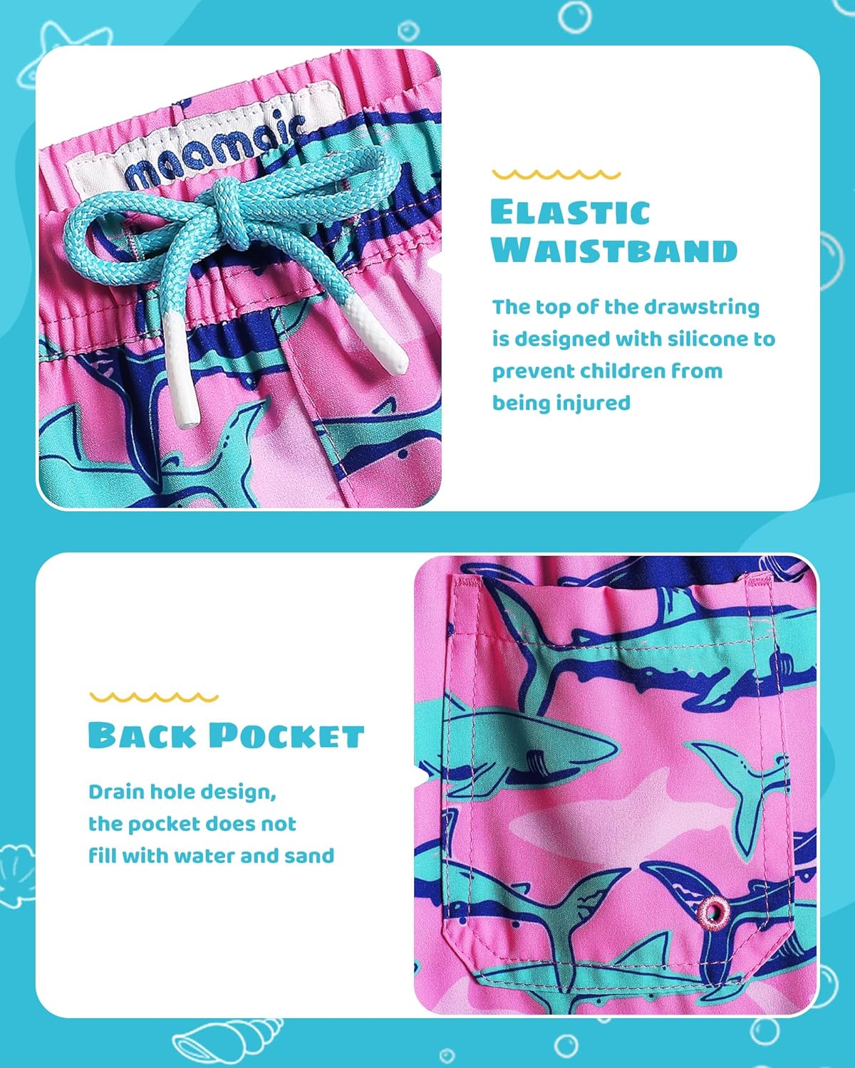 Thumbnail 2 de maamgic Boys Swim Trunks with Compression Liner (Toddler) Stretch Swim Shorts