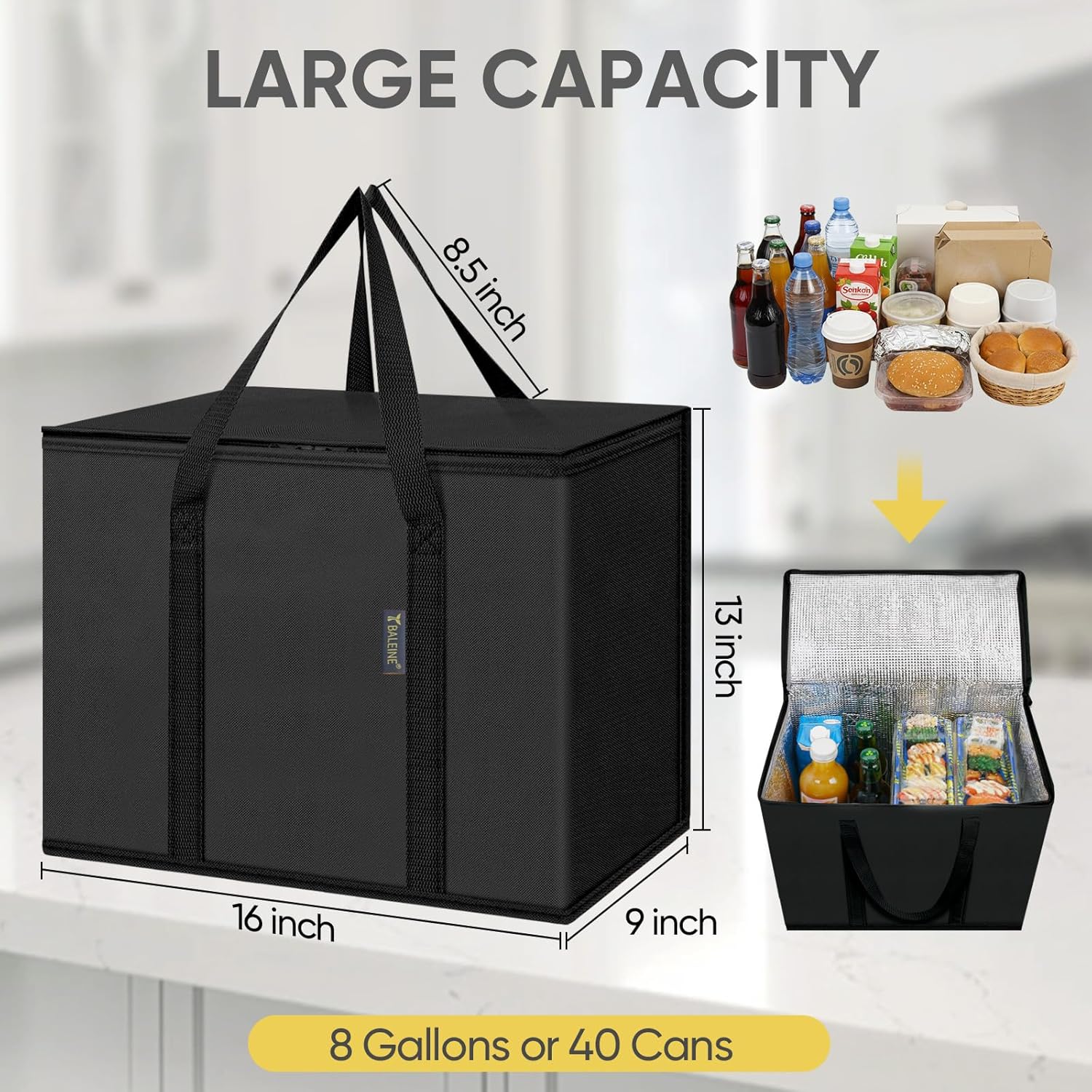 Thumbnail 3 de BALEINE 2Pk Insulated Grocery Bag 16x13x9 🛍