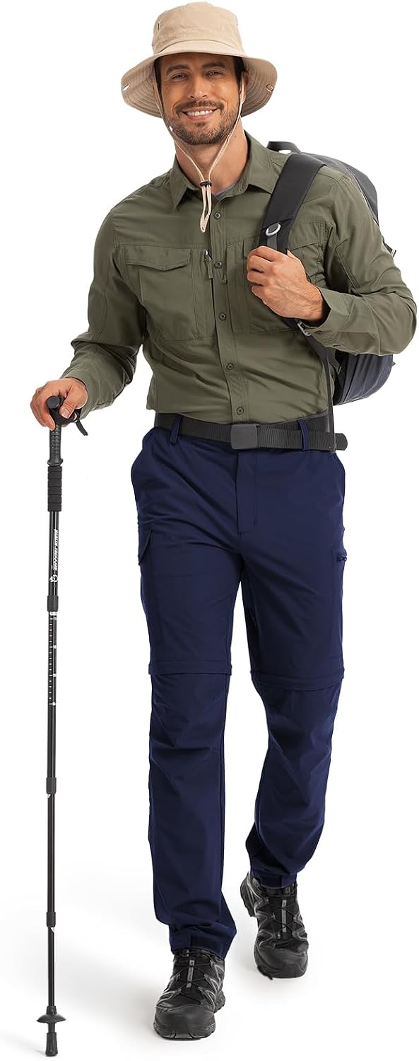 Thumbnail 6 de Hiauspor Wanderhose Herren Zip-Off – atmungsaktive Softshellhose mit 5 Taschen, Nylon-Spandex, leicht & schnell trocknend