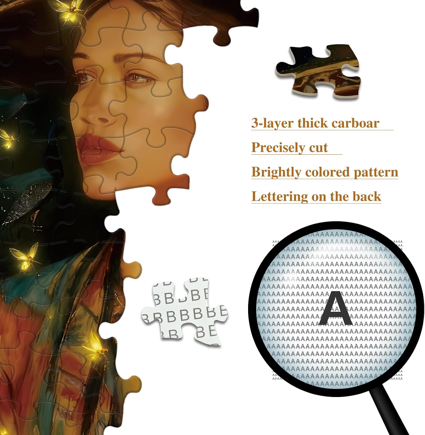 Detalle de PQIKTUV 1,000-Piece Holiday Jigsaw Puzzle with Lettered Back