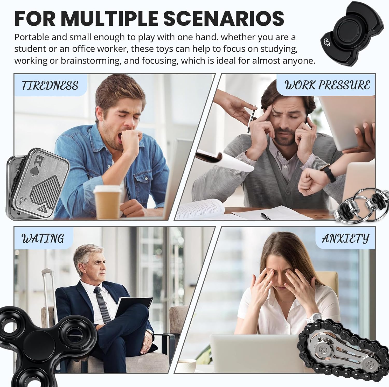 Thumbnail 5 de KAMBOLLY 5-Piece Metal Fidget Toy Set for Stress Relief and Focus