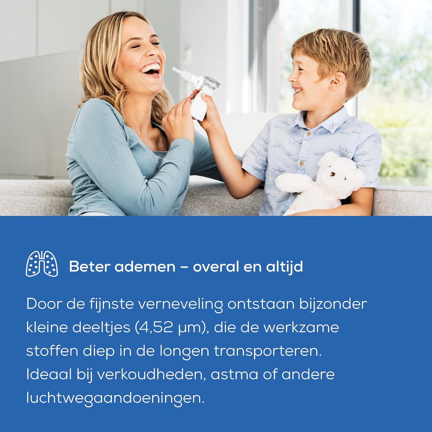 Detalle de Beurer IH 57 (2199) inhalator met accu, oscillerend membraan en aerosoltechnologie