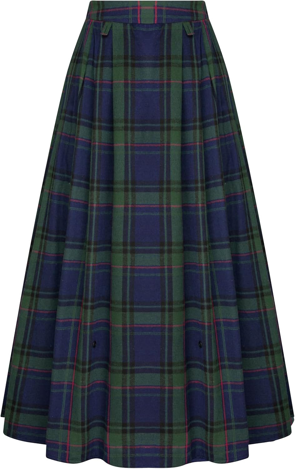 Thumbnail 6 de SCARLET DARKNESS Jupe médiévale femme à carreaux – longue, taille élastique, motif plaid et boutons (cosplay)