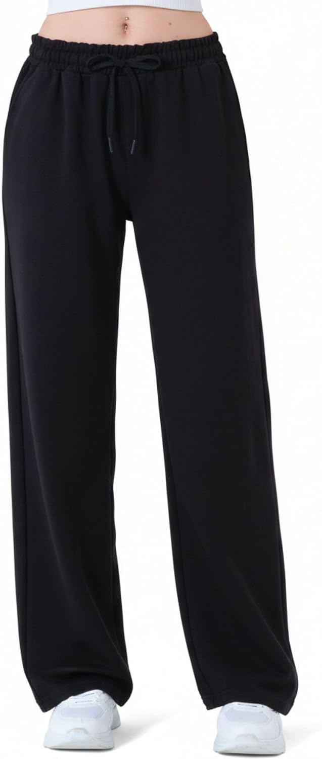 Detalle de Smith & Solo joggingbroek voor dames van katoenmix met hoge taille en wijde pijpen