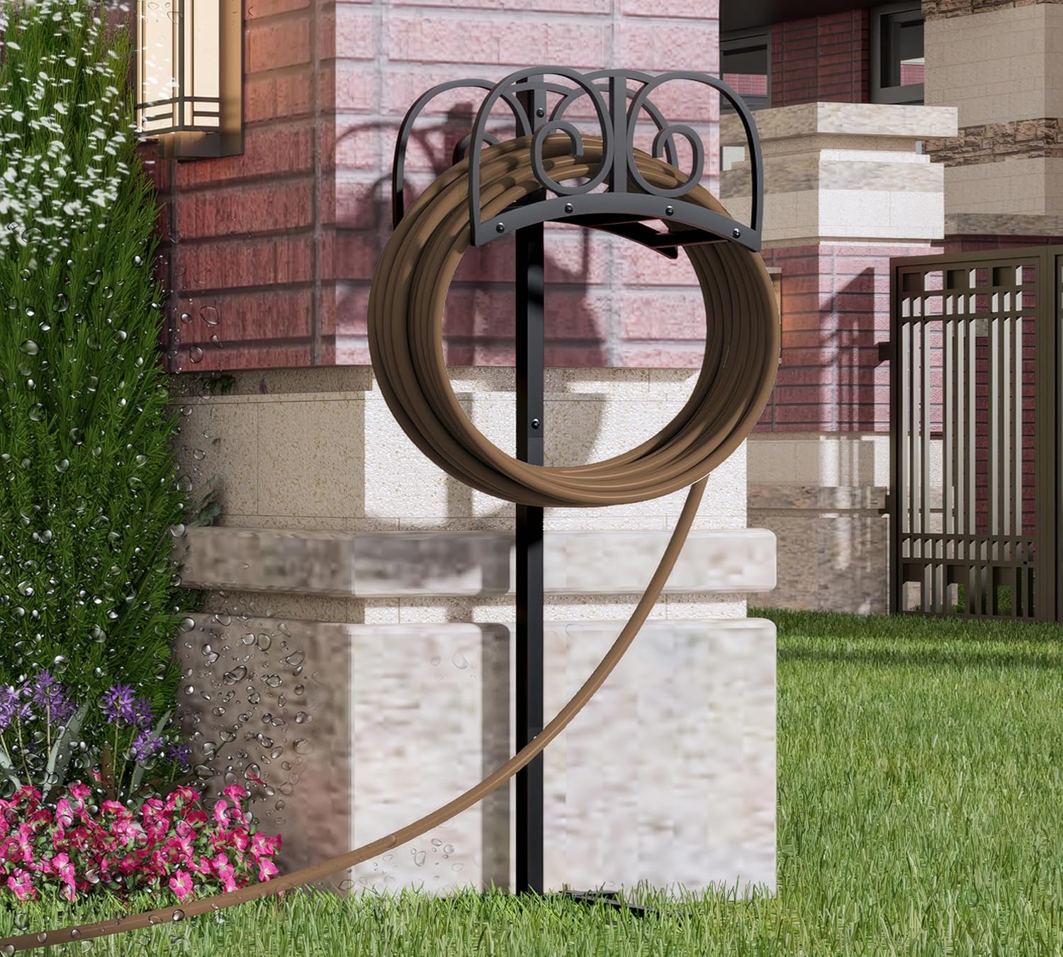 Thumbnail 5 de CALIDOLA Garden Hose Stand with 4-Point Stability and 150-Foot Reel