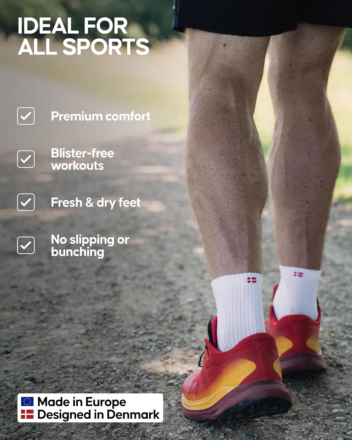 Thumbnail 2 de DANISH ENDURANCE Running Socks with Precision-Fit: Lightweight, Breathable Quarter Socks (Unisex) – 3 or 5 Pack