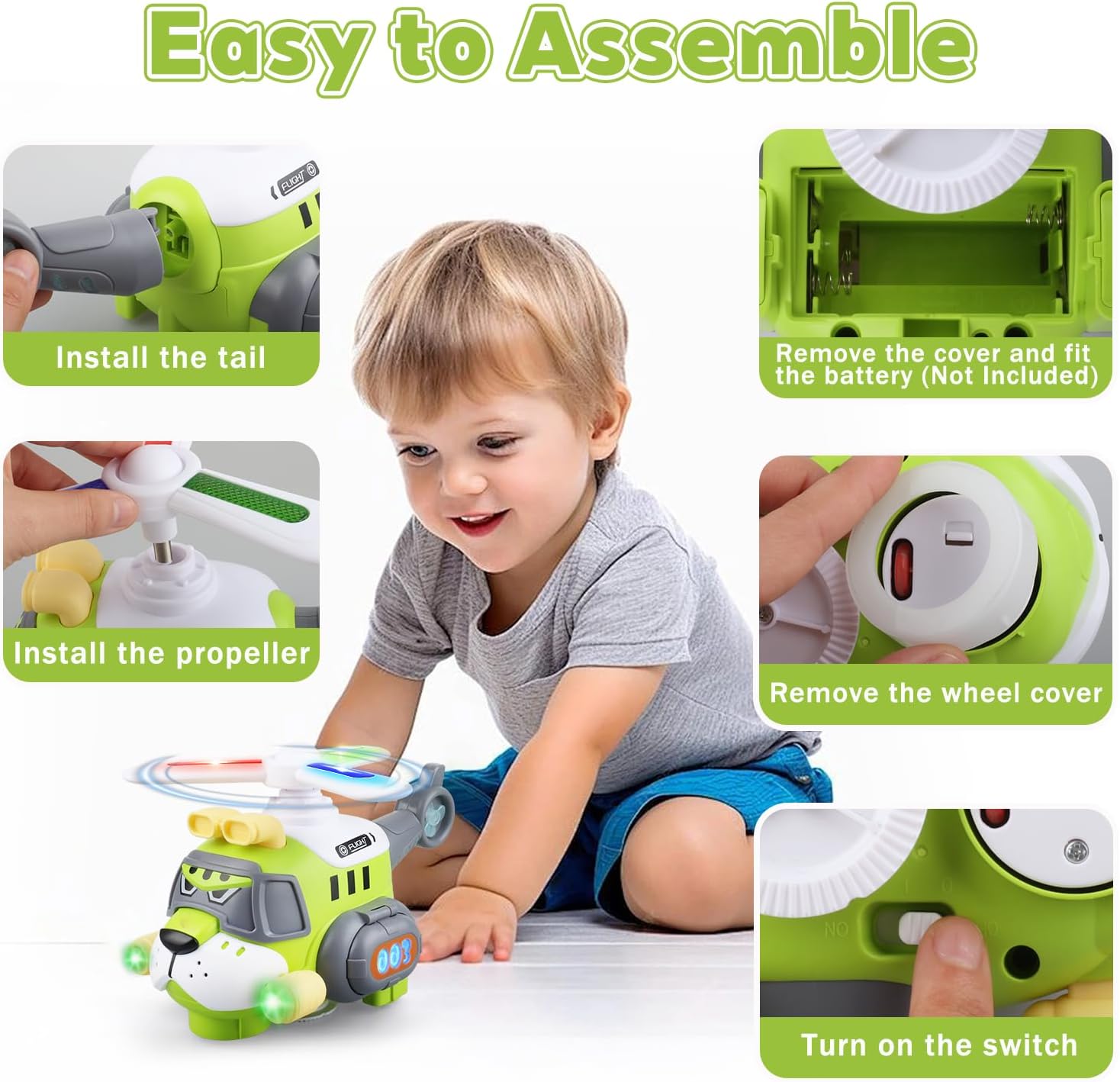 Detalle de victob Helicopter Toy for Kids with Lights & Sounds