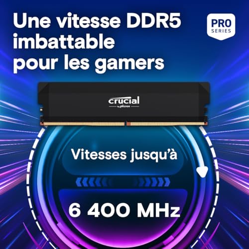 Thumbnail 1 de Crucial Pro RAM DDR5 32Go Kit (2x16Go) 6000MHz CL36 – Overclocking Gaming, Intel XMP 3.0 / AMD Expo