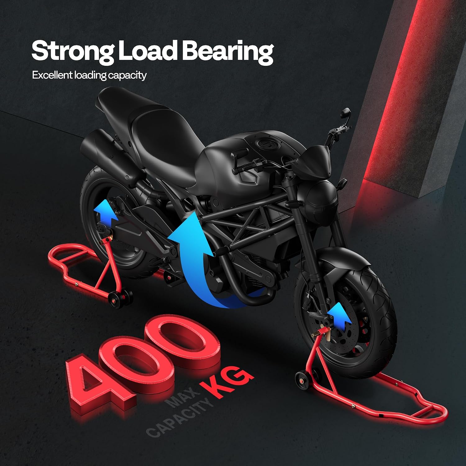 Detalle de SPECSTAR Motorcycle Front and Rear Paddock Lift Stand Set (400kg Capacity)