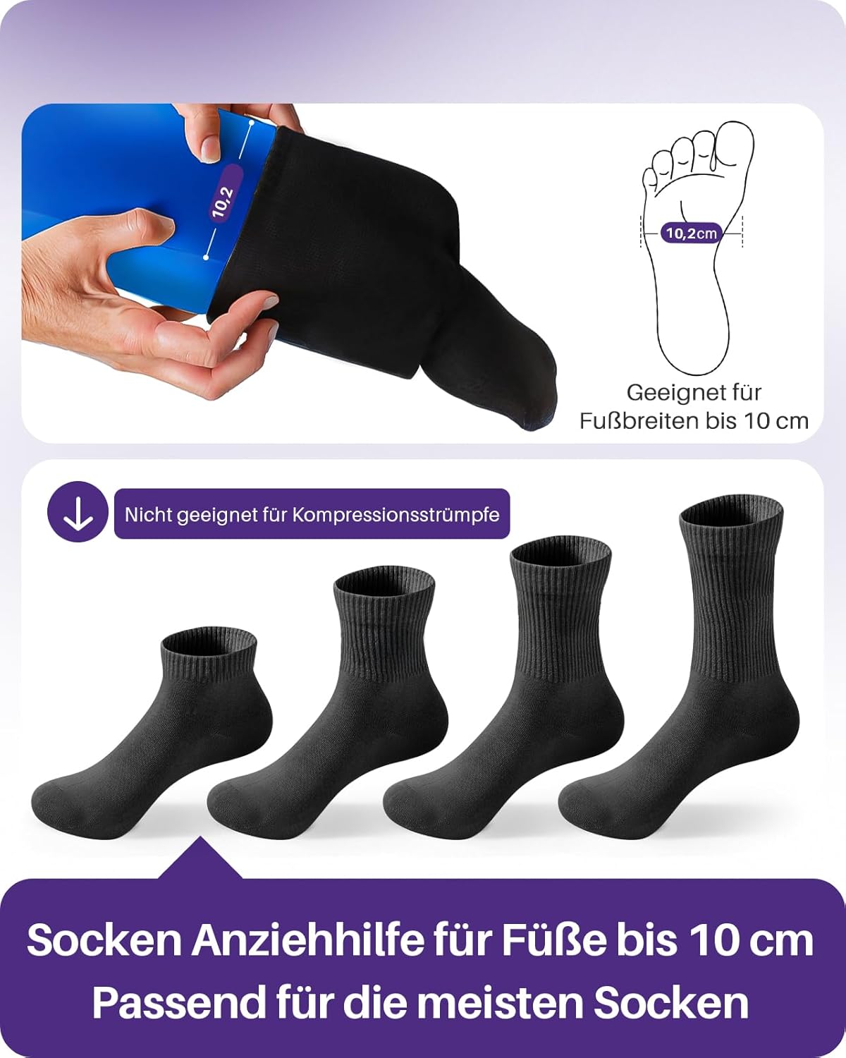 Detalle 2 de Kekoy Strumpfanziehhilfe U‑förmig für Senioren