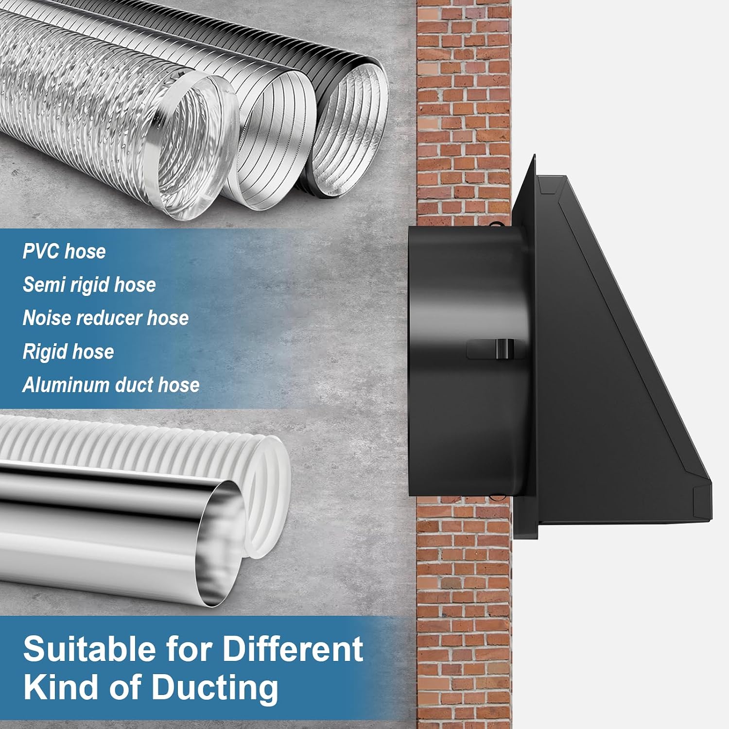 Detalle de Hon&Guan 100 mm weerbestendig ventilatierooster met terugslagklep