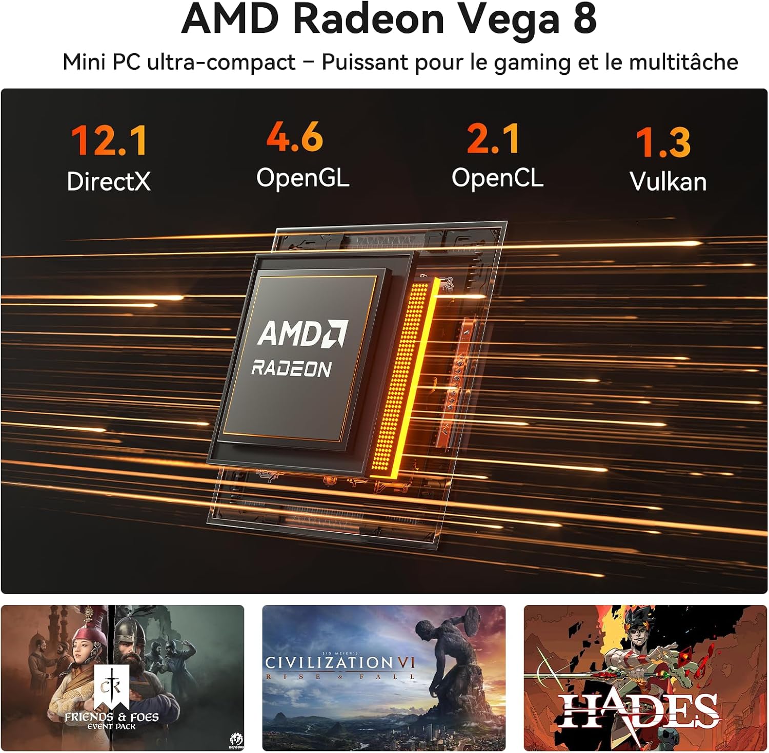 Detalle 2 de GEEKOM A5Pro Mini PC AMD Ryzen 5 7430U (16 Go RAM, Windows 11 Pro) : polyvalent et pensé pour le multi-écrans