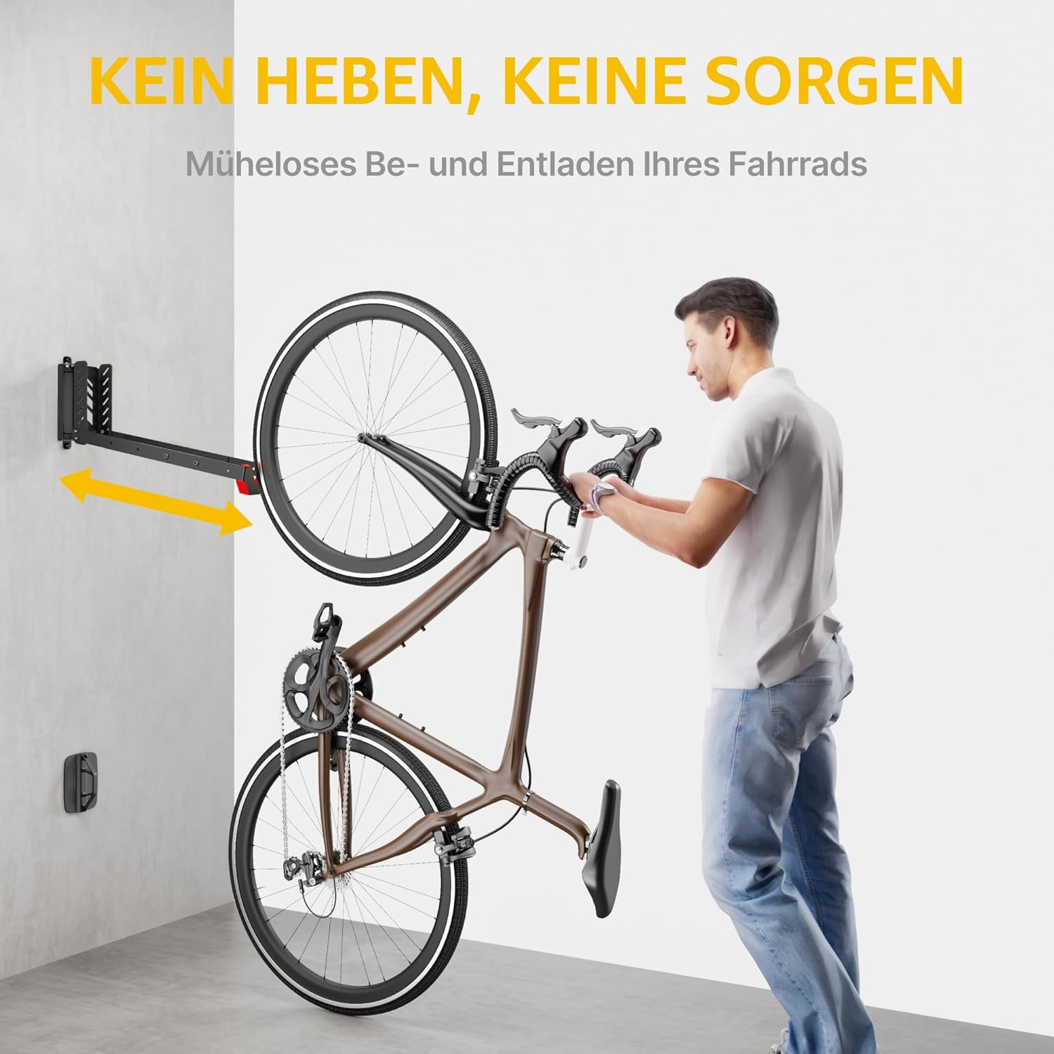 Detalle de monTEK Schwenkbare Fahrrad-Wandhalterung 35 kg