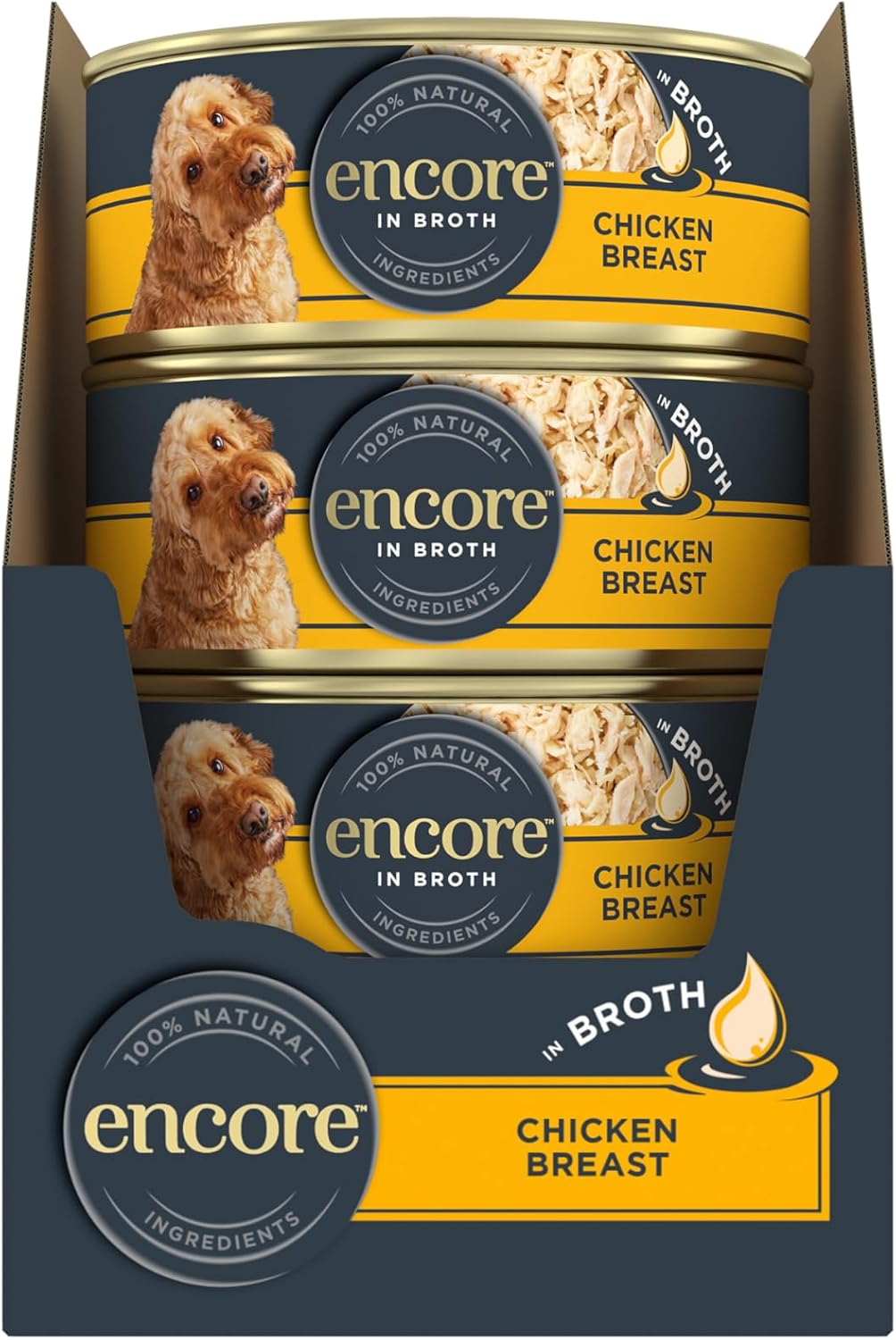 Detalle de Encore Natural Wet Dog Food Tin 12x156g: Chicken Breast with Rice in Broth