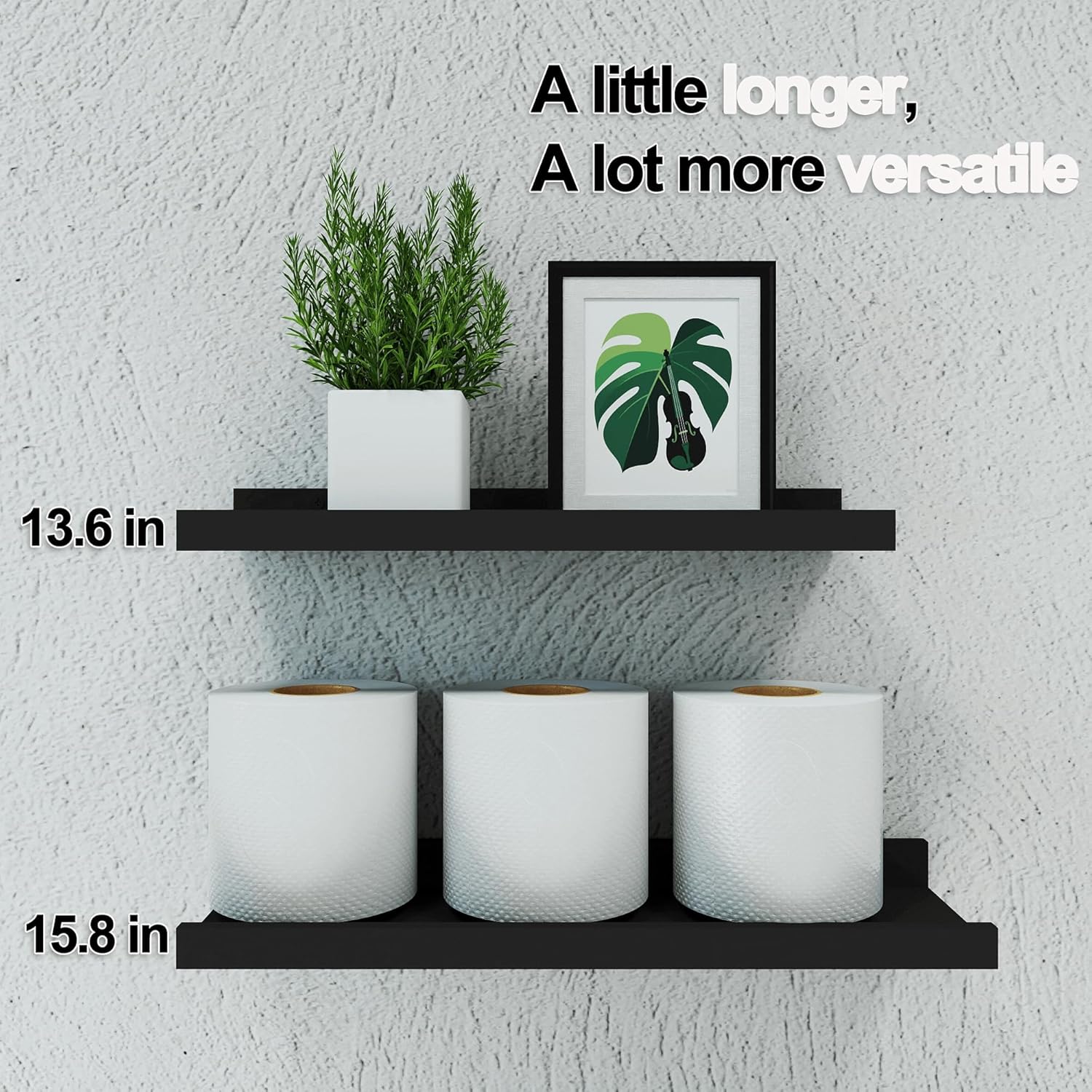 Thumbnail 4 de Solrot Floating Shelf 14 Inches for Wall Decor