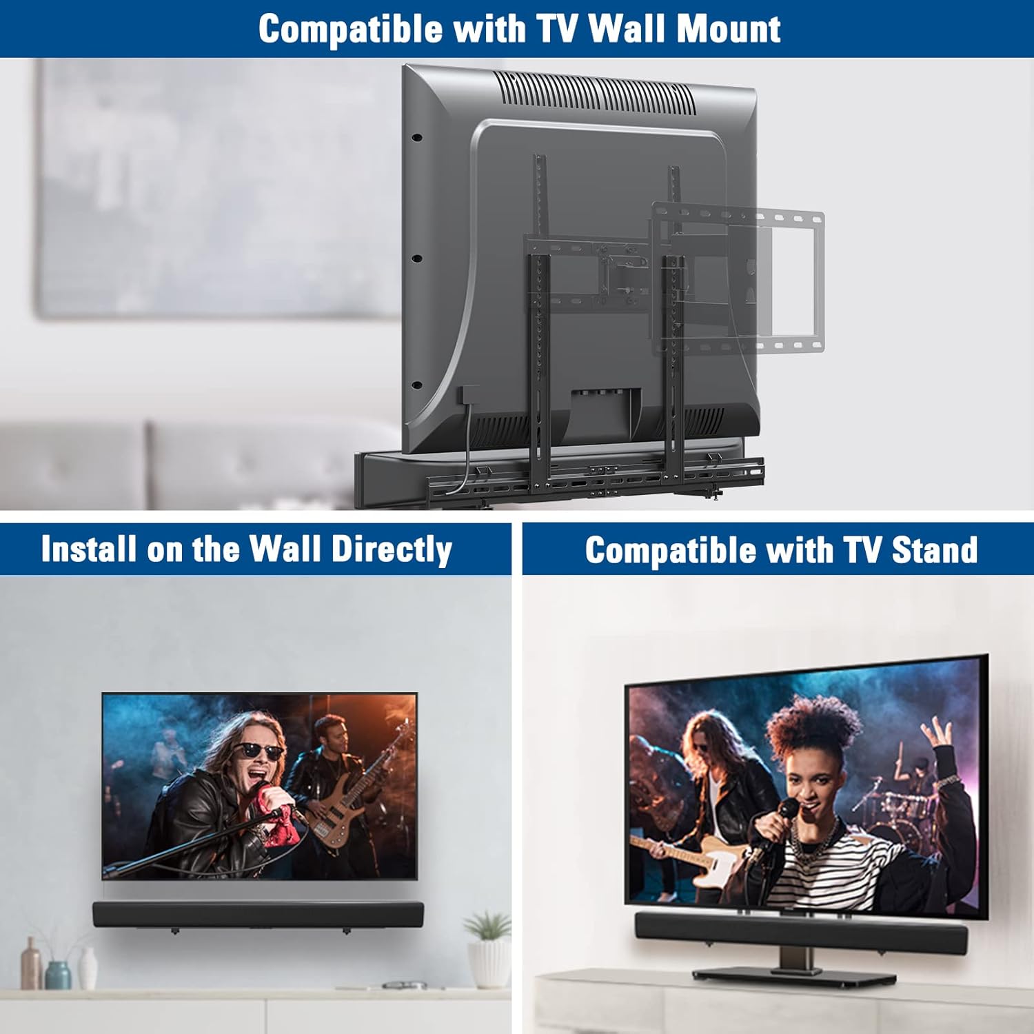 Thumbnail 1 de Mounting Dream Universal Soundbar Bracket for TVs (VESA up to 800x400mm) – Wall or TV Mount