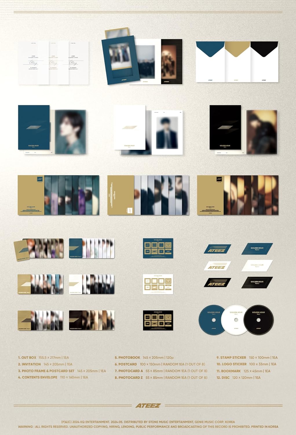 Detalle 2 de ATEEZ GOLDEN HOUR : Part.1 韓国盤 CD A・B・C Ver.ランダム発送