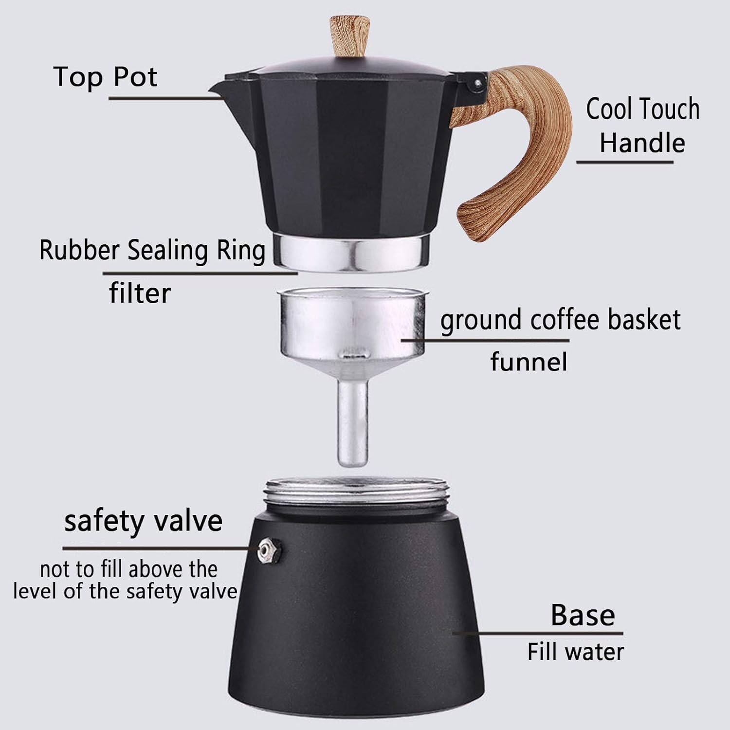 Thumbnail 4 de AIFUSI Moka Pot 6 Cup 10 oz