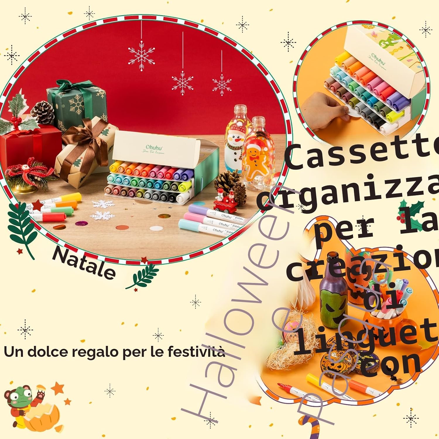 Thumbnail 6 de Ohuhu Pennarelli acrilici con punta a pennello, 30 colori — copertura alta su molte superfici