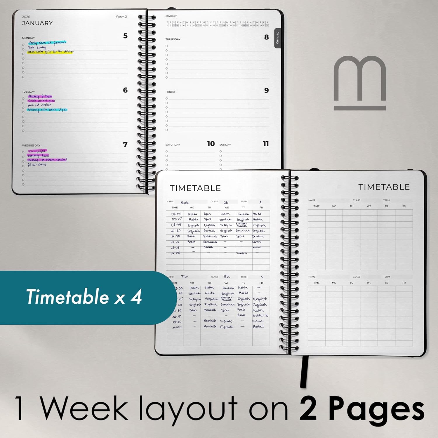 Thumbnail 3 de 2026 A5 Week-to-View Diary — Dated Planner 📒