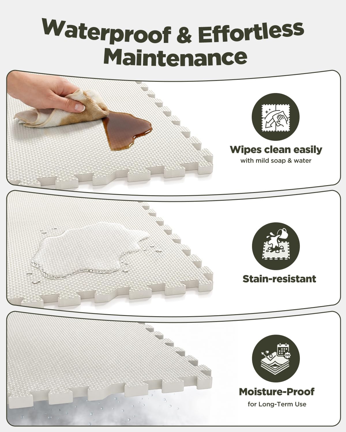 Detalle 2 de VivaLuz VLBG06-GM4-12 EVA Puzzle Exercise Mats, 16 Tiles, 64 Sq. Ft.