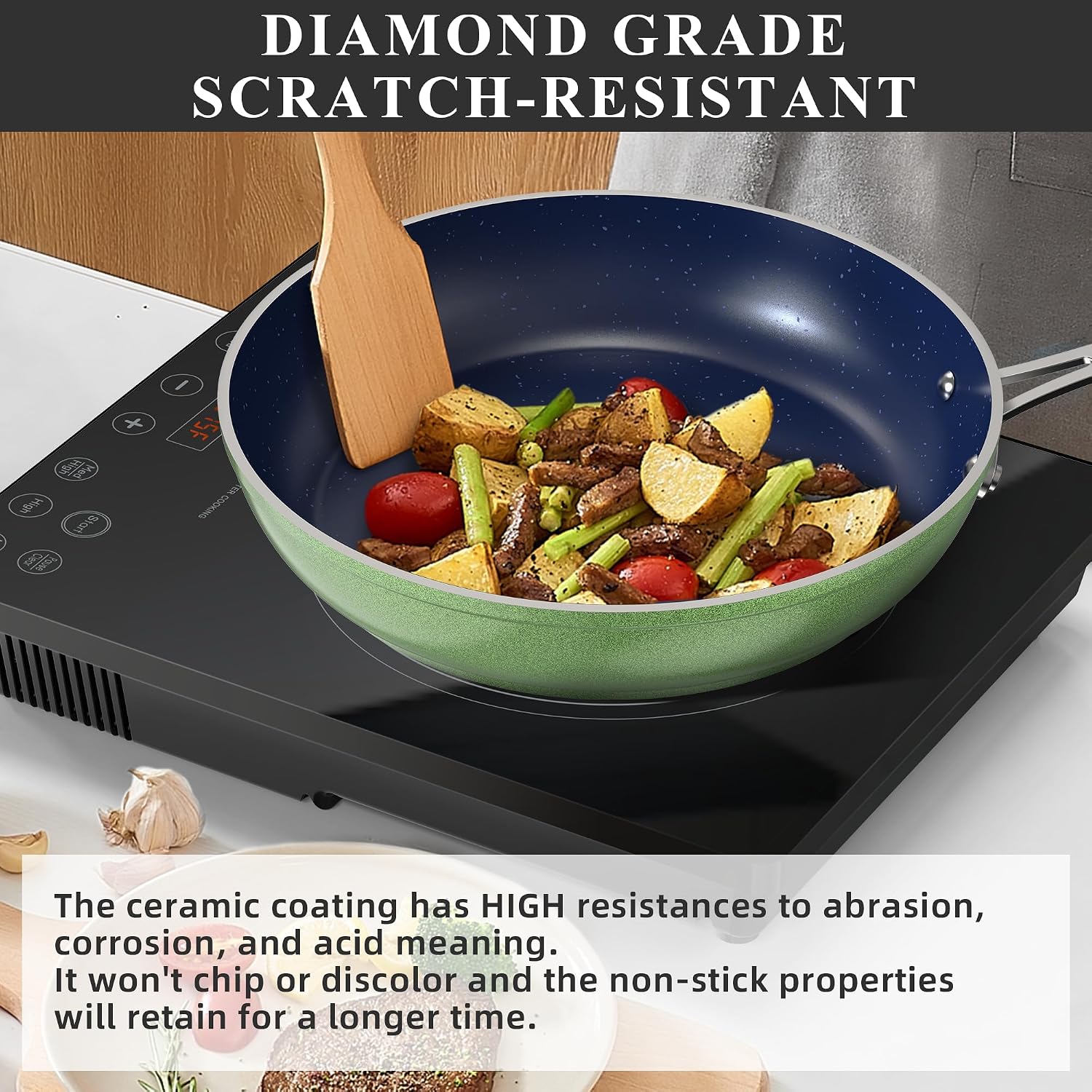 Detalle 2 de Nuwave Healthy Duralon Blue Ceramic Cookware Set