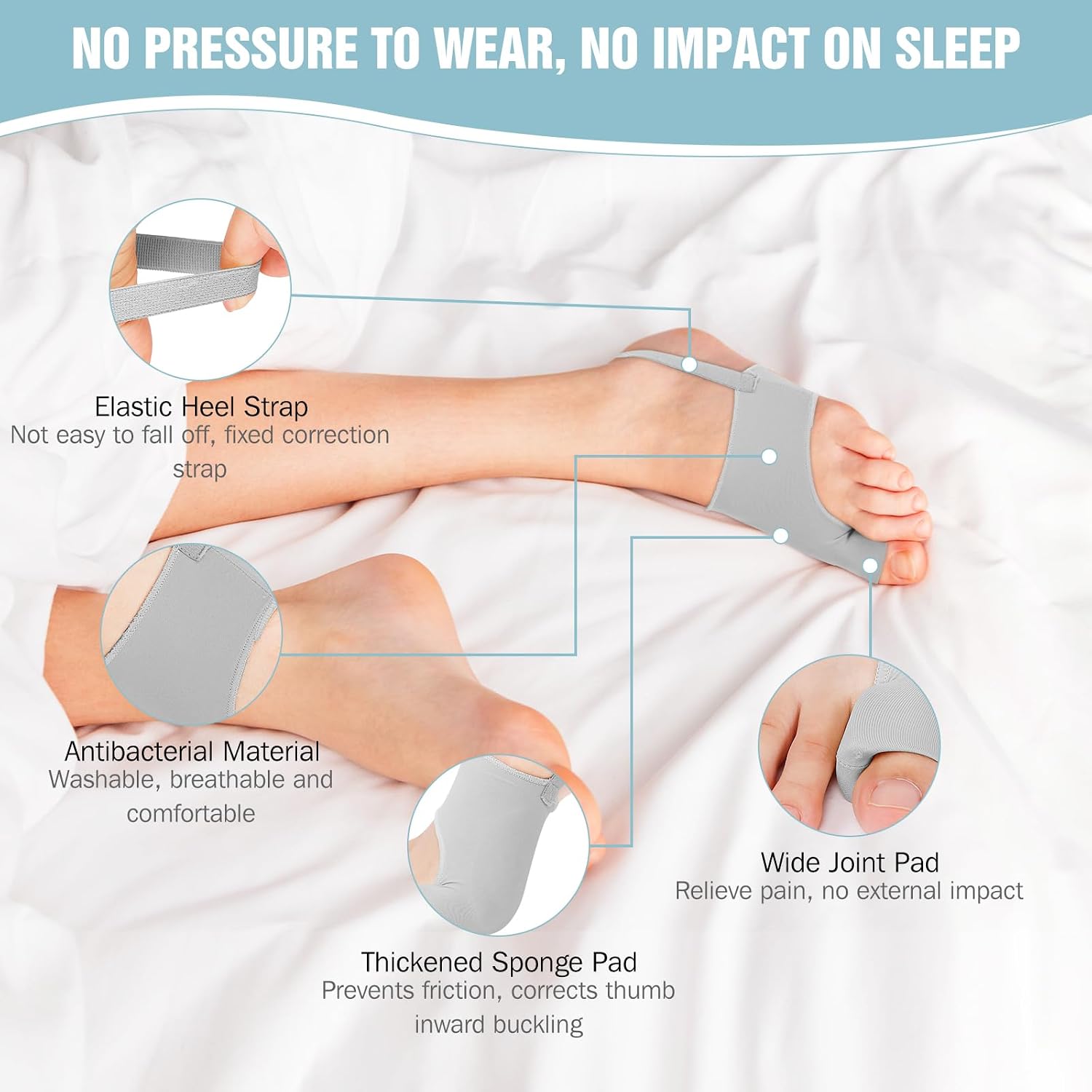 Thumbnail 1 de sundpik Bunion Corrector, 2-Piece Adjustable Toe Splint with Toe Spacer