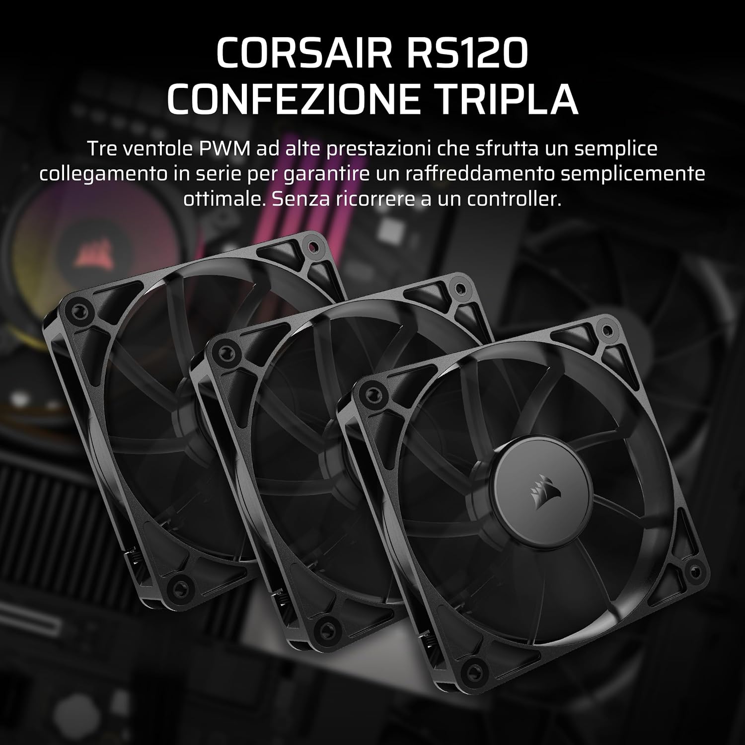 Detalle 2 de CORSAIR RS120 120 mm PWM Ventole 2.100 RPM