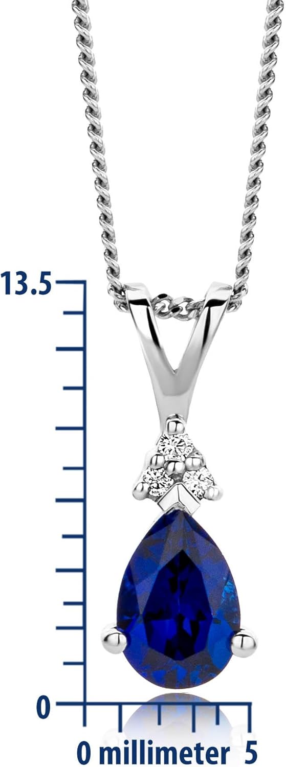 Thumbnail 1 de MIORE Collana Donna in Oro Bianco 9k 375 con Zaffiro Blu, Smeraldo e Diamanti – Catenina 45 cm