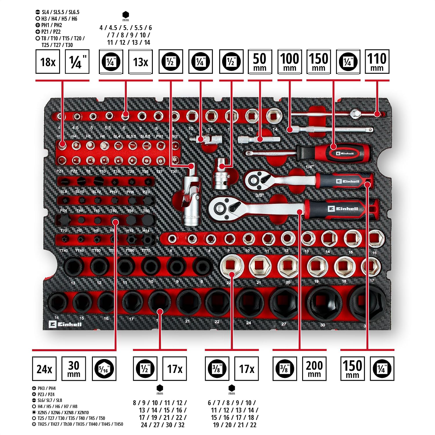 Thumbnail 1 de Original Einhell E-Case coffret à outils 121 pièces automobile
