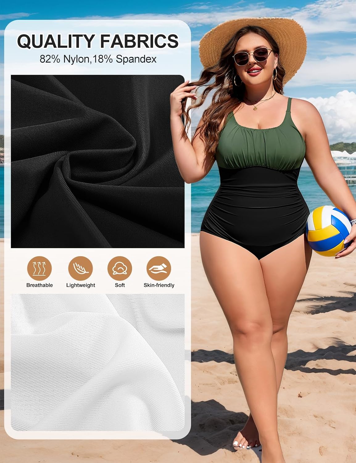 Thumbnail 6 de Tuopuda Costume da Bagno Intero Donna Taglie Forti L-4XL