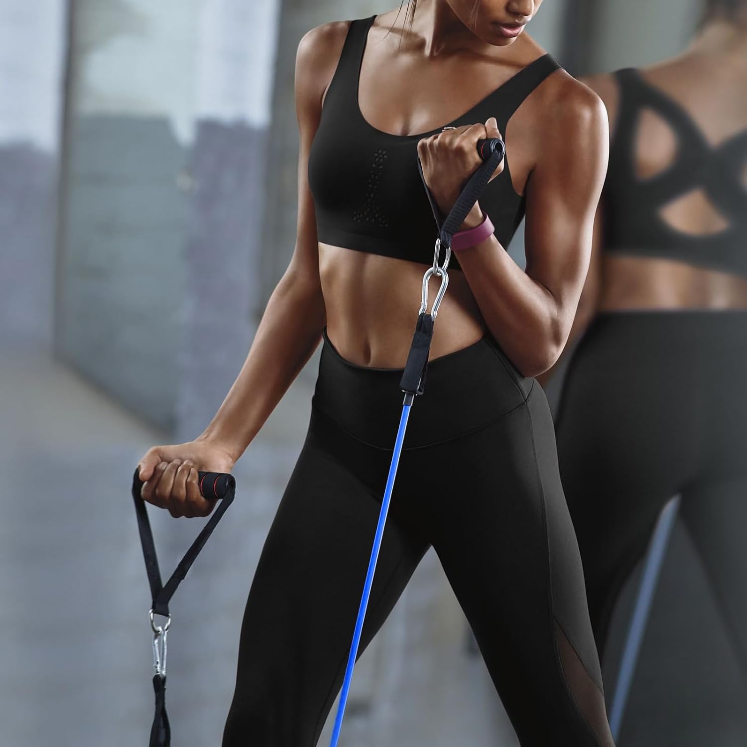 Thumbnail 6 de Resistance Bands Set with Handle, 5pcs – 150 lb Capacity for Home Gym, Yoga and Pilates