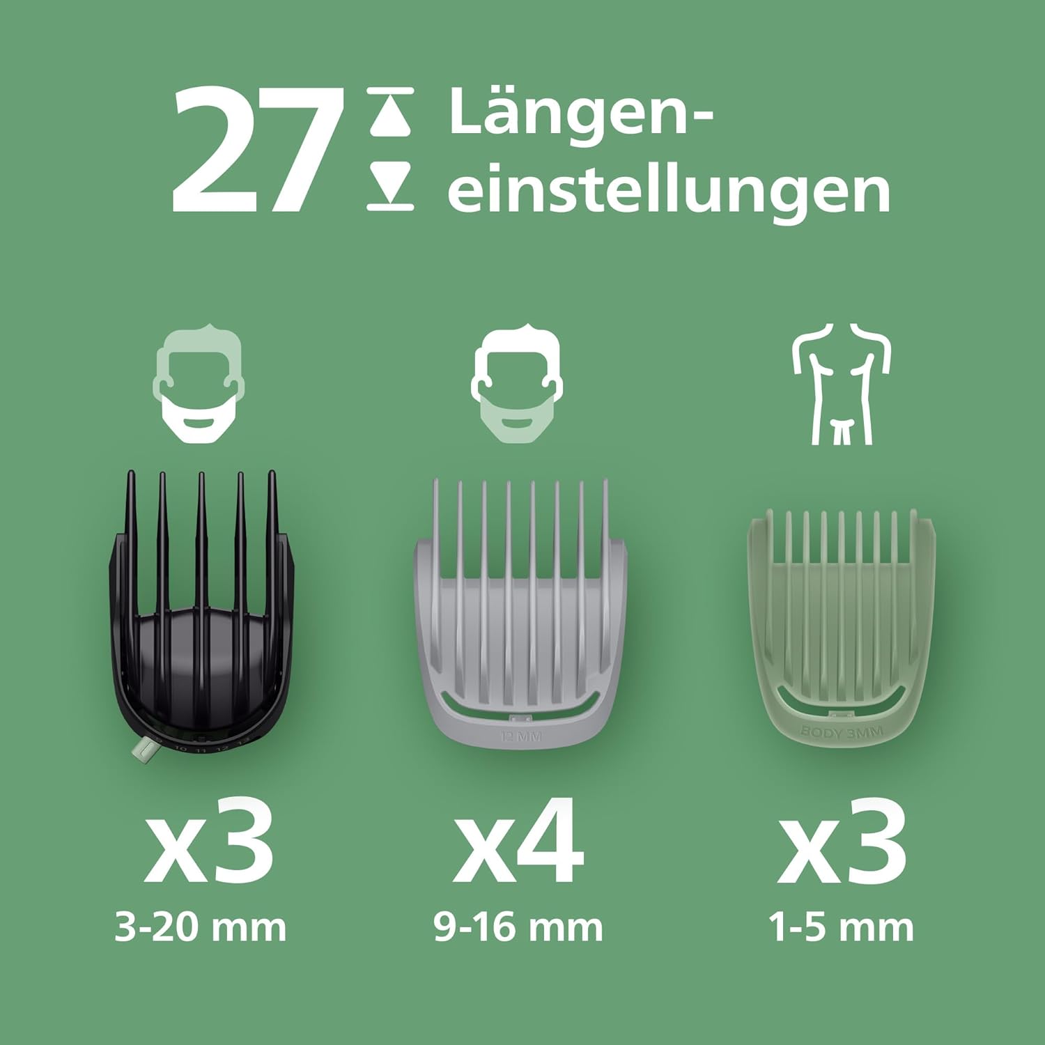 Detalle de PHILIPS Multigroom 9000 Barttrimmer 27 LĂ€ngen đȘ