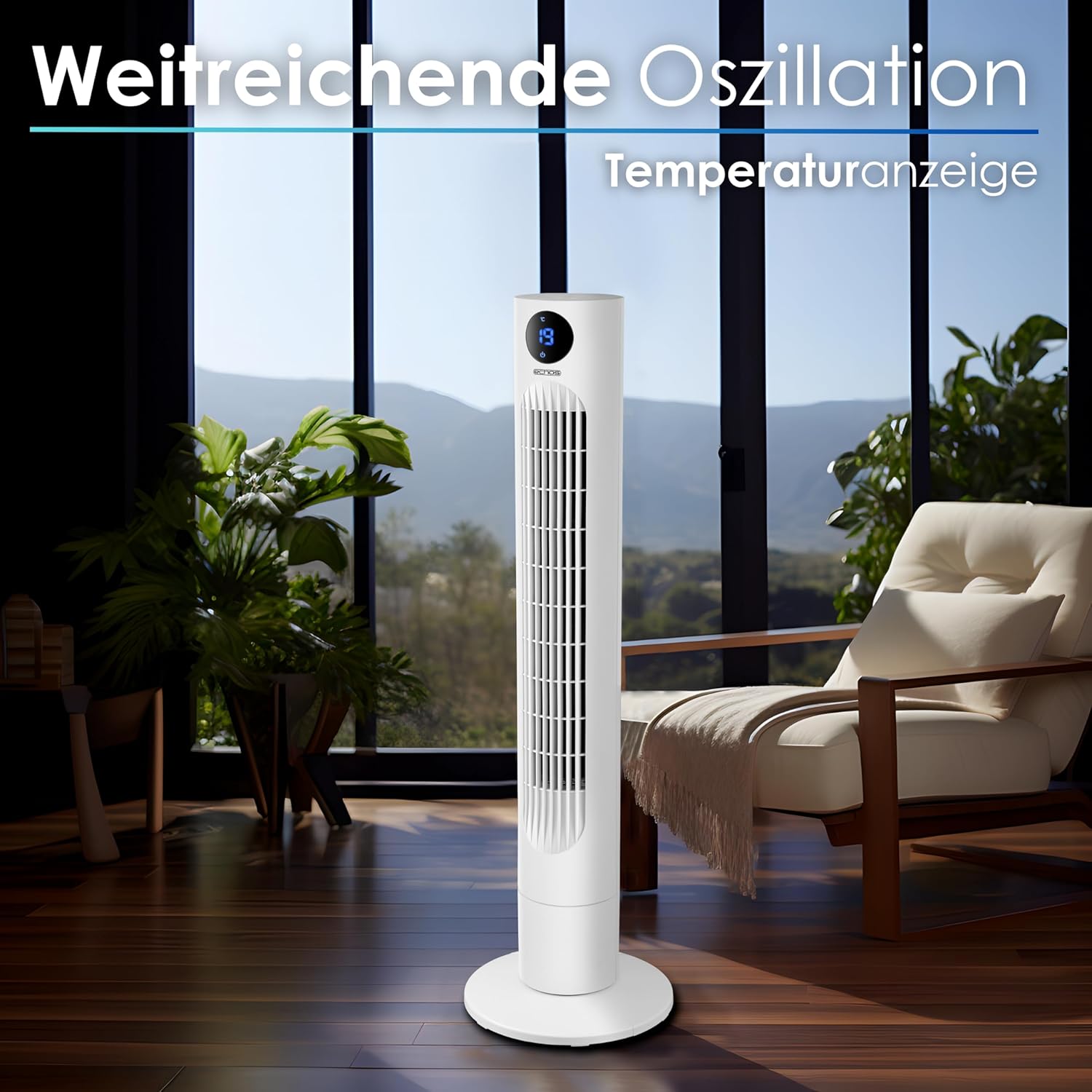Thumbnail 5 de Echos Turmventilator – leiser Turmventilator mit Fernbedienung, Oszillation und 12h Timer