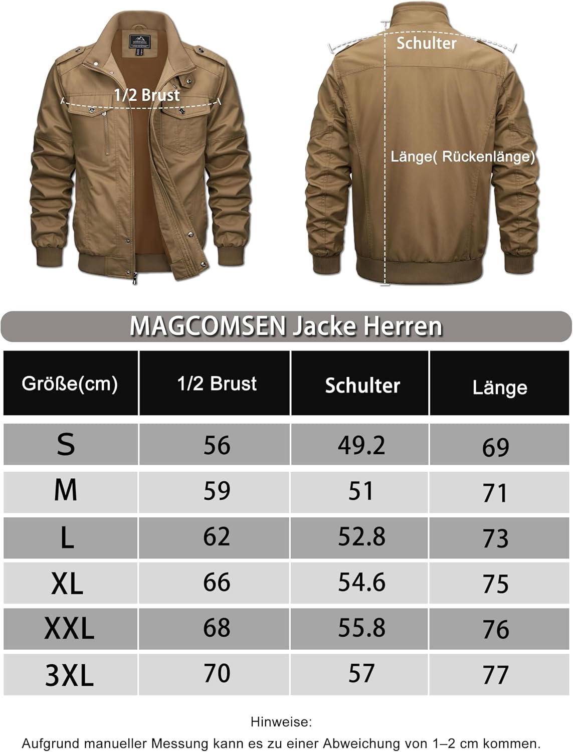 Thumbnail 5 de MAGCOMSEN Übergangsjacke Herren Winddichte Outdoorjacke