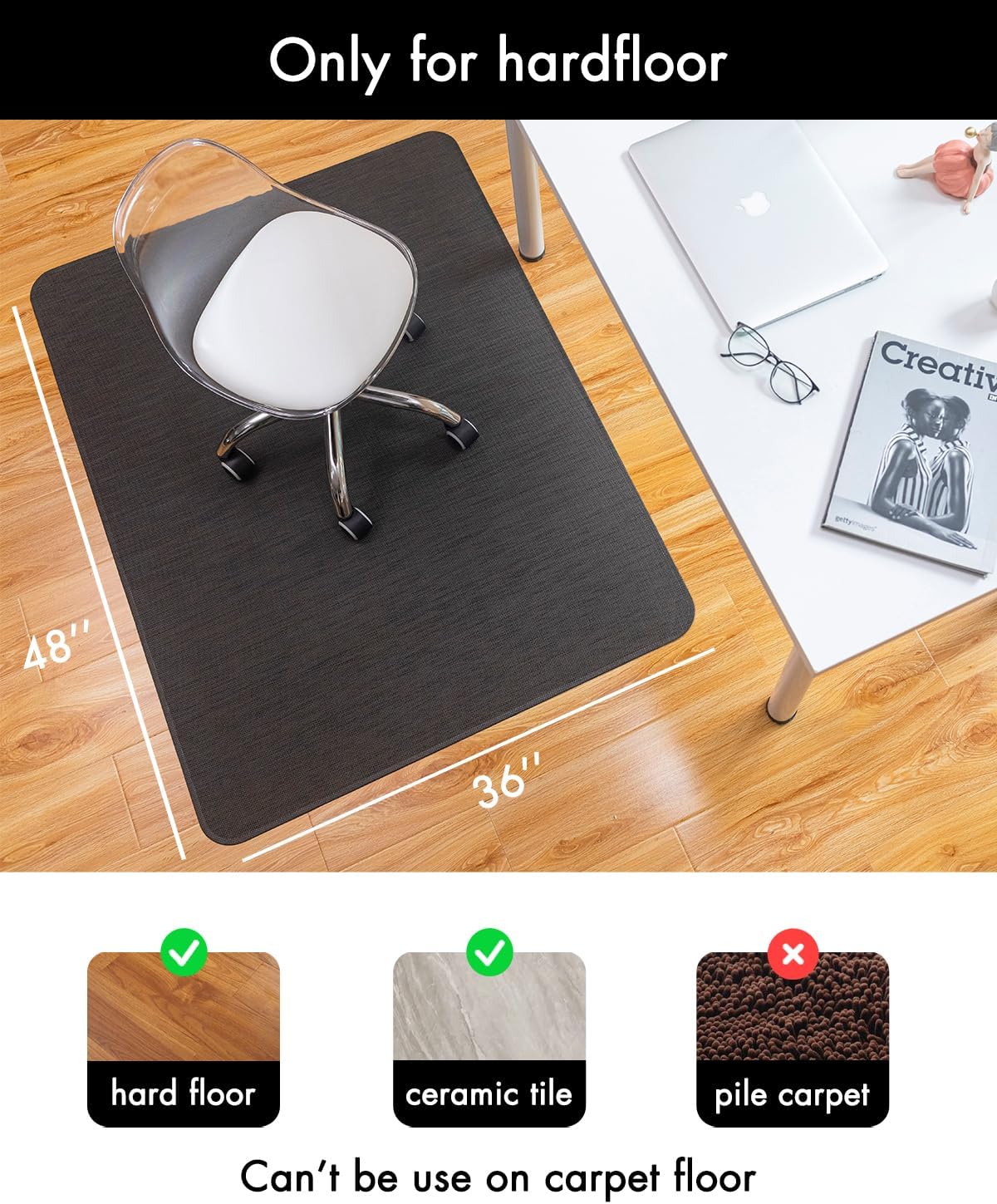 Detalle de Baroyal Office Chair Mat 36 x 48